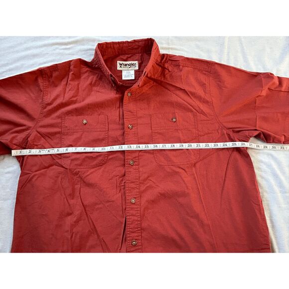 Men's Wrangler 2XL Short Sleeve Shirt Lot of Two, Red/Salmon. Button Down - Picture 2 of 10